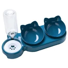 Meilleurs prix pour Gamelle pour chien à alimentation lente avec base anti-renversement distributeur deau et de nourriture surélevé de 3 pouces (bleu