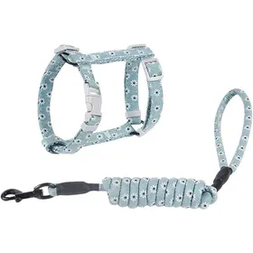 Meilleurs prix pour Harnais floral 1 pièce avec laisse réglable, adapté aux chats, bleu clair, M (6-12 chats)