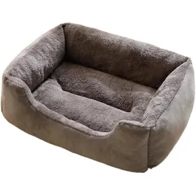 Meilleurs prix pour Lit pour animal lit carré en peluche pour chien lit chaud et épais pour chat articles pour animaux lavables (Gris 50x40 cm)