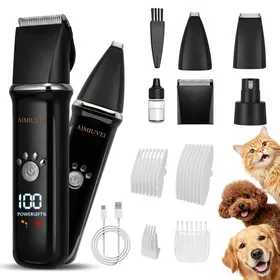 Meilleurs prix pour AIMIUVEI 4 en 1 Tondeuse Pour Chien Chat  avec 4 Têtes de Coupe Multifonctions Silencieux pour Pattes Yeux OreillesVisage