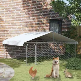 Meilleurs prix pour Chenil extérieur - Maison Exclusive - 300×300×150 cm - Acier galvanisé - Toit PE résistant UV