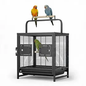 Comparer les prix de KOIOPLIE Cage de transport solide 48 cm pour petits oiseaux plateau amovible perchoir bois pour perruches canaris calopsittes