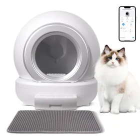 Meilleurs prix pour VINTEKY Bac à litière autonettoyant avec un tapis  Modèle 65L - Connexion Wi-Fi 2.4GHz - Capacité 9L