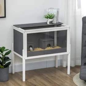 Meilleurs prix pour NuvlaGu - Cage pour hamsters - avec deux compartiments et accessoires - 82x45x81 cm - conception surélevée - Gris