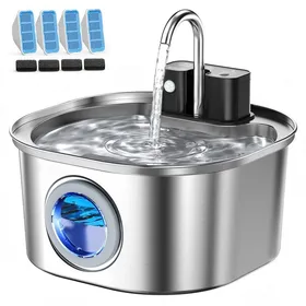 Meilleurs prix pour Fontaine à eau sans fil pour chat - Phoesky - 32 L - Acier inoxydable - Batterie 4000 mAh - Fonctionnement automatique
