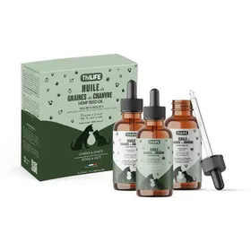 Comparer les prix de Thilife | Pack 3 Huiles de Chanvre Naturelles pour Chien et Chat | Naturel-Boeuf-Poulet | Omega 3/6/9 / Pour une bonne santé
