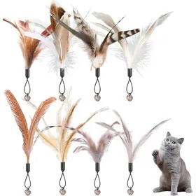 Comparer les prix de 8 Pièces Jouets Plumes Chat avec ClochesJouet à Plumes pour ChatsRecharges Plumes Remplacement avec ClochesJouet de Jeu