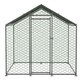 Meilleurs prix pour Enclos extérieur pour volailles en métal galvanisé 203 x 197 x 200 cm avec toit PE étanche et verrou ORVRYN