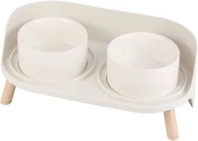 Meilleurs prix pour Lot de 2 gamelles surélevées pour chat avec support antidérapant - Gamelles surélevées pour petits chiens - Double gamelle en cé180