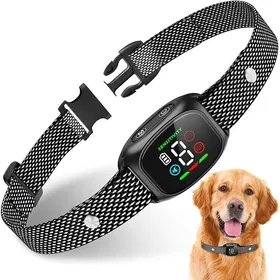 Meilleurs prix pour Collier Anti-Aboiement - 4 Modes de Correction 8 Sensibilités Étanche IP67 Détection Auto (Noir) noir COLLIER ANTI-ABOIEMENT