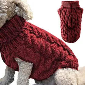 Comparer les prix de Pull hiver chien - 1 pièce tricot épais chaud - Rouge - Taille XL - Convient pour chiens petits/moyens/grands Étiquette