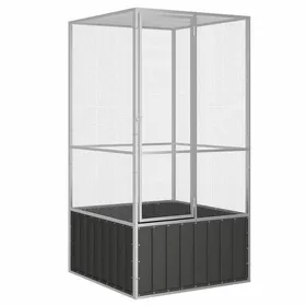 Comparer les prix de Cage à oiseaux en acier galvanisé - vidaXL - 111x107x2115 cm - Anthracite - Porte 48x1525 cm - Maille 127x127 mm