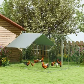 Comparer les prix de Poulailler grand poulailler en métal avec couverture imperméable et anti-UV cage pour 10-15 poules 3 x 34 x 19m