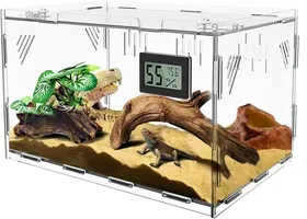 Meilleurs prix pour Terrarium pour Reptiles - Acrylique - 30x20x15 cm - Design à clapet - Haute transparence - Installation facile