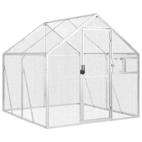 Comparer les prix de ANIMAL® Moderne Cage à oiseaux/Volière pour Canaries - argenté 179x2x185 m aluminium