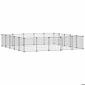 Meilleurs prix pour Meilleures Poulailler-Enclos-Cage animaux - de compagnie à 20 panneaux et porte Noir 35x35 cm SSD8322246