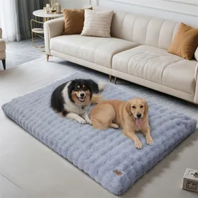 Comparer les prix de Panier Chien Grande Taille - 200x130cm Coussin Déhoussable et Lavable en Machine - Gris