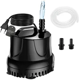 Comparer les prix de Pompe à Eau Submersible 25W -pompe immergée -1500 L/H Pompe à Eau Ultra Silencieuse Pompe -2 Buses -1.5M Tuyau -pour étangaquarium