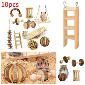 Meilleurs prix pour Lot de 10 jouets à mâcher pour rat cochon dInde chinchilla hamster haltères balle petits animaux jouet dexercice
