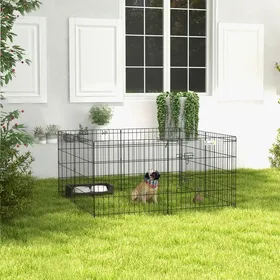 Meilleurs prix pour Enclos Modulable Pliable 8 Panneaux pour Chiens Lapins et Rongeurs Intérieur/Extérieur