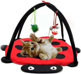 Comparer les prix de Tapis de jeu rembourré pour animaux - lit avec jouets suspendus pour chien ou chat