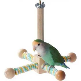 Meilleurs prix pour Perchoir Rotatif pour Oiseaux Aire de Jeu à Suspendre pour Cages à Oiseaux Perchoir Rotatif en Bois aux Perroquets de Taille Mo