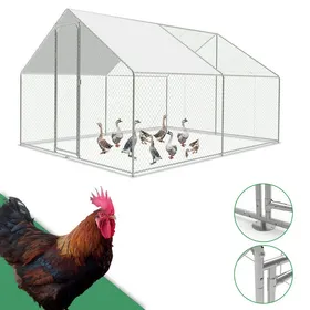 Comparer les prix de Riossad Enclos poulailler 3x3x2 m Toit étanche et résistant au soleil acier galvanisé pour cultiver et animaux  9m² POULAILLER
