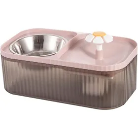 Comparer les prix de 3L Fontaine Eau pour Chat et Gamelle Chat Distributeur de Croquettes et Eau Automatique pour Chats Petits et Moyens Chiens YYV