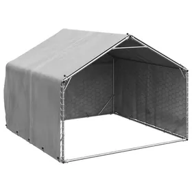 Comparer les prix de Automne/hiverNiche dextérieur pour chien avec couvercle 2x2x15 m en acier galvanisé - HAuteur:15cm - Grande Taille &FR_181471