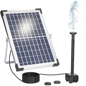 Meilleurs prix pour Pompe solaire 9V/10W 300L/h – grand panneau + 3 buses – oxygène – oiseaux/aquarium/étang/jardin .