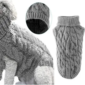 Meilleurs prix pour Pull pour chien gilet sans manches pull dhiver chaud pour chiens petits chiens pull tricoté à col roulé vêtements doux pour