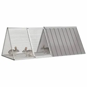 Comparer les prix de JILLS - Poulailler enclos cage poules dextérieur - pour lapin Gris 2015x805x71cm Acier galvanisé OCT4505299