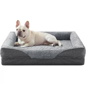 Meilleurs prix pour Panier orthopédique pour chien - JOZSI - Mousse mémoire à alvéoles - Dimensions 71x58x17 cm - Housse amovible et lavable