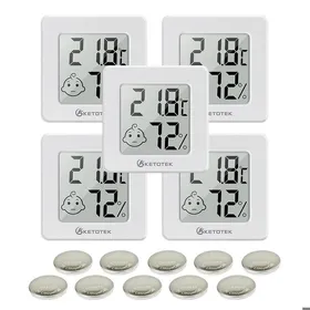 Meilleurs prix pour Lot de 5 mini hygromètres dintérieur thermomètre et hygromètre numérique LCD pour la maison et le bureau