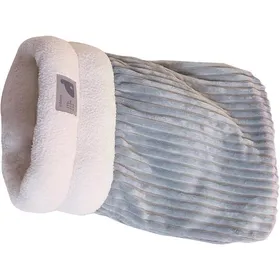 Meilleurs prix pour Sac couchage en polaire pour hiver avec poche et doublure épaisse pour animal domestique chaton chiot Gris CORBEILLE