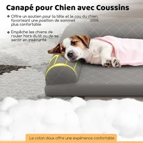Comparer les prix de GIANTEX Coussin Chien Orthopédique avec Mousse en Nid dabeille et Bords Hauts Housse Lavable et Fond Antidérapant Gris