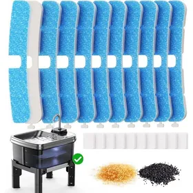 Comparer les prix de 10 Packs de Filtres pour Fontaine à Eau pour Chat et 10 Packs dÉponges de Remplacement pour 9L Fontaine a Eau Chien avec