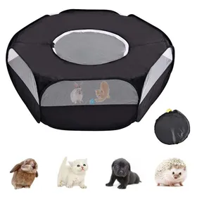 Meilleurs prix pour 1 Parc à jeux pour petits animaux cage portable imperméable avec couvercle supérieur enclos pliable pour chatons lapins .