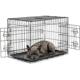 Meilleurs prix pour Caisse de transport pliable Lionto pour chiens et chats 76x49x56 cm – métal & plastique cloison bac amovible