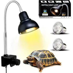 Meilleurs prix pour Lampe Chauffante Tortue Lampe Reptiles et Amphibiens avec 2 Ampoules Basking Spot UVA UVB et Pince Pivotante à 360 ° adapté pour