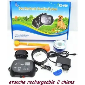Comparer les prix de CLOTURE ANTI FUGUE 2 CHIENS ETANCHE RECHARGEABLE Étiquette