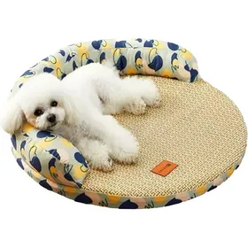 Comparer les prix de Lit pour chien et chatpetit tapis en rotin tressé glacé rafraîchissantamovible et lavablerespirant et douxidéal par temps chaud