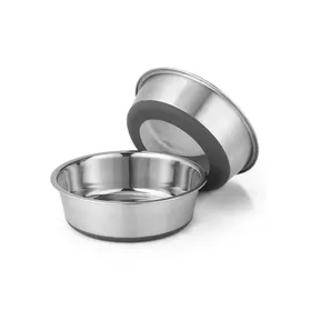 Meilleurs prix pour Gamelles Chien Inox 2pcs Fond Caoutchouc Antidérapant Lavable Lave-Vaisselle Taille Moyenne Résistant Rouille