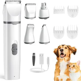 Comparer les prix de Tondeuse pour chien - Tondeuse pour animaux - Tondeuse électrique sans fil 4 en 1 - Faible bruit - Tondeuse pour animaux de