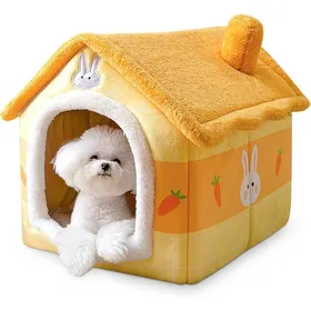 Meilleurs prix pour Niche pour Chien Intérieur et Maison Chat Pliable Grotte pour Chat et Igloo Chat Chaud et Confortable Lit M Jaune CORBEILLE