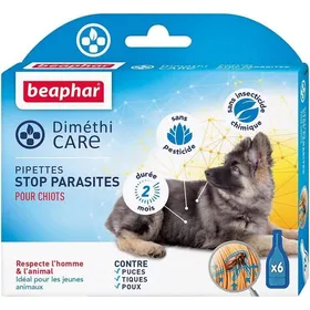 Meilleurs prix pour Pipettes Stop parasites pour Chiot-Contre pucestiques et poux (Adultesœufs et Larves)-sans Pesticide et sans Insecticide Chimique