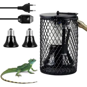 Comparer les prix de Lampe chauffante pour reptiles avec cage de protection 2 lampes chauffantes céramiques E27 lampe chauffante pour terrariu