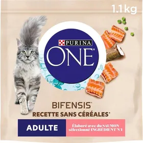 Comparer les prix de Croquettes pour Chats Adultes - PURINA ONE - Adulte Saumon - SANS CÉRÉALES - 11kg - Lot de 6