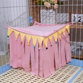 Meilleurs prix pour Nid de repos pour petits animaux - Phoesky - 24x24 cm - Rose - Écologique - Velours - Carré - Tente à pompons