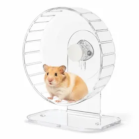 Meilleurs prix pour Jouet pour hamster Roue entièrement transparente en acrylique hamster Silencieuse antidérapante avec support Idéale jeux des animaux